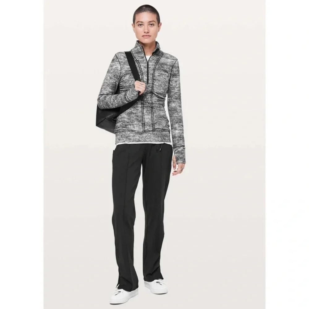 Lululemon Cypress Kiss Half Zip in Rush Jacquard Black White Size 6 - Picture 15 of 15